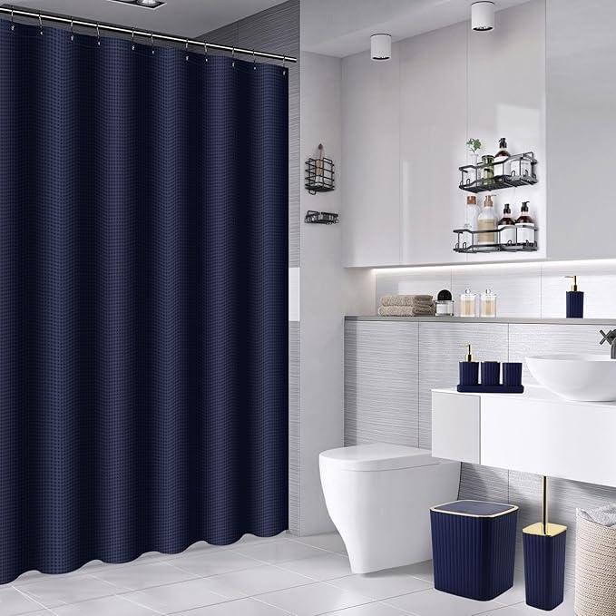 XLHOMO 28PC Bathroom Set - Gorgeous Blue Bathroom Set, Bathroom Accessory Set, Blue Shower Curtain Set with 5PC Shower Shelves - ModernBath