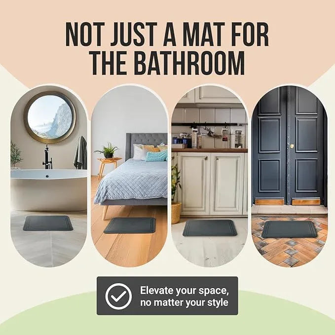 ITSOFT Memory Foam Bath Mat 31x20, Non Slip, Machine Washable, Quick Dry & Absorbent Rugs, Bath Mats for Bathroom Floor, Tub & Shower, Bathroom Rug, Charcoal Gray - ModernBath