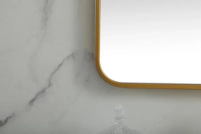 ARS Concepts Aura, Soft Corner Metal Square Mirror 48X48 Inch in, Modern, Brass - ModernBath