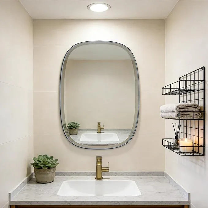 POZINO Matte Black Beveled Mirror, 24"x32" Rectangle Vanity Mirror for Over Sink, Modern Mirrors with Premium Metal Frame, Oblong Mirrors for Bathroom Bedroom Living Room, Horizontal Or Vertical - ModernBath