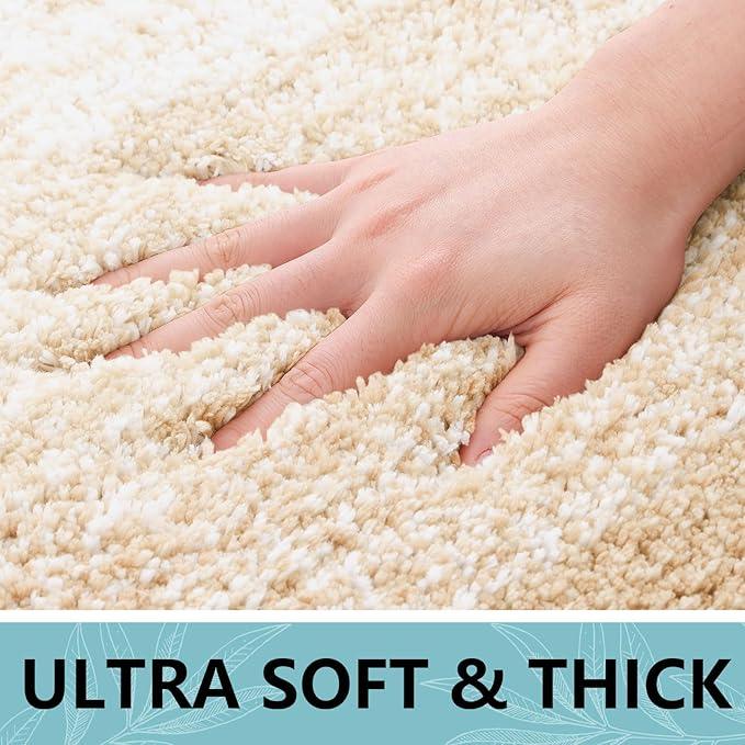 Arotive Microfiber Bathroom Rugs, Shaggy Soft and Absorbent Bath Rug, Non-Slip, Thick Plush Machine Washable Dry Bath Mats for Bathroom, Tub and Shower, 47x24, Camel, Rectangular - ModernBath