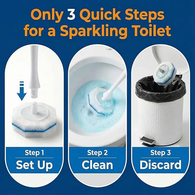 Disposable Toilet Wand Refills Compatible with Clorox, Deep Cleaning Push-Button Release Heads for Hygienic Bathroom Cleaning (60, count of 1) - ModernBath