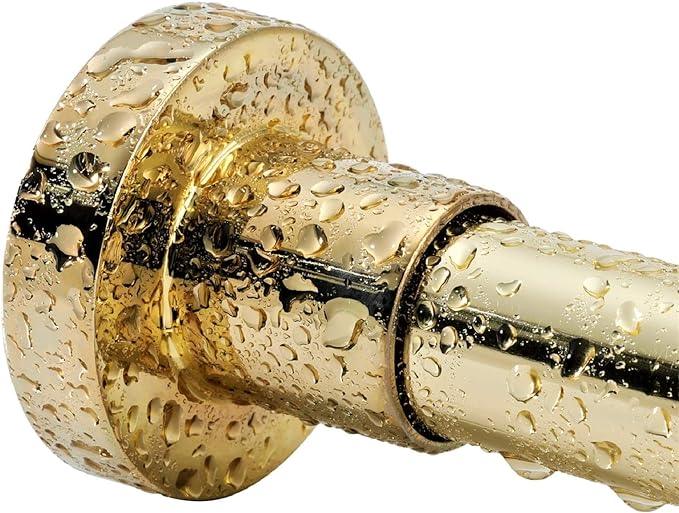 BRIOFOX Spring Tension Curtain Rod 43-73 Inches, Rust-Resistance and Non-Slip Shower Curtain Rod for Window or Bathroom, Gold - ModernBath