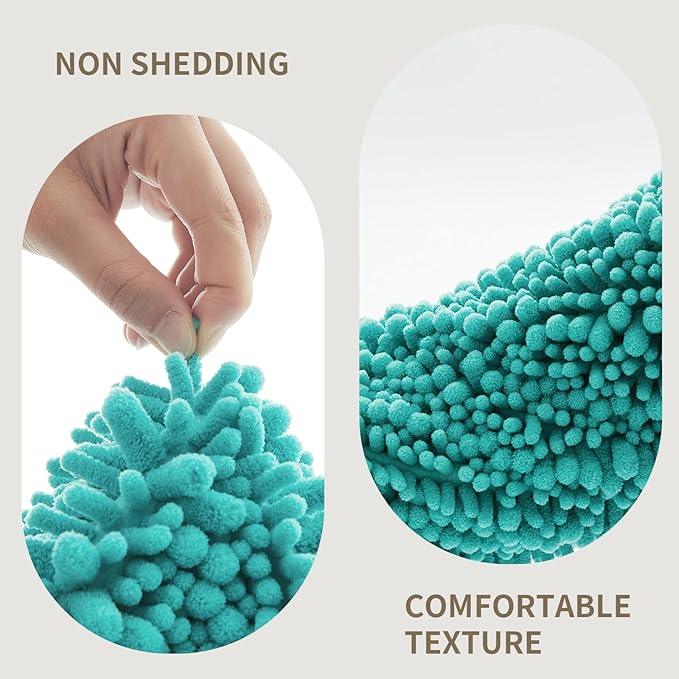 Ruggnovea Chenille Bathroom Rugs Non Slip Washable 55x24, Extra Thick Soft Absorbent Chenille Bath Mat, Non-Slip Barrier Backing, Quick Dry Machine Washable Bath Mats Tub, Shower,Floor/Sink,Teal - ModernBath