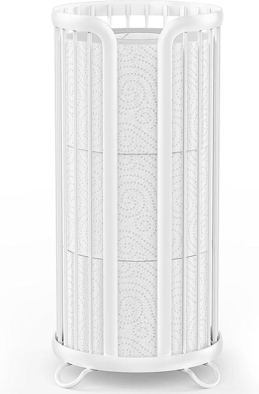 Toilet Paper Holder Stand, Freestanding Toilet Tissue Organizer, Minimalistic Storage Solution, Reserve Mega Rolls-White - ModernBath