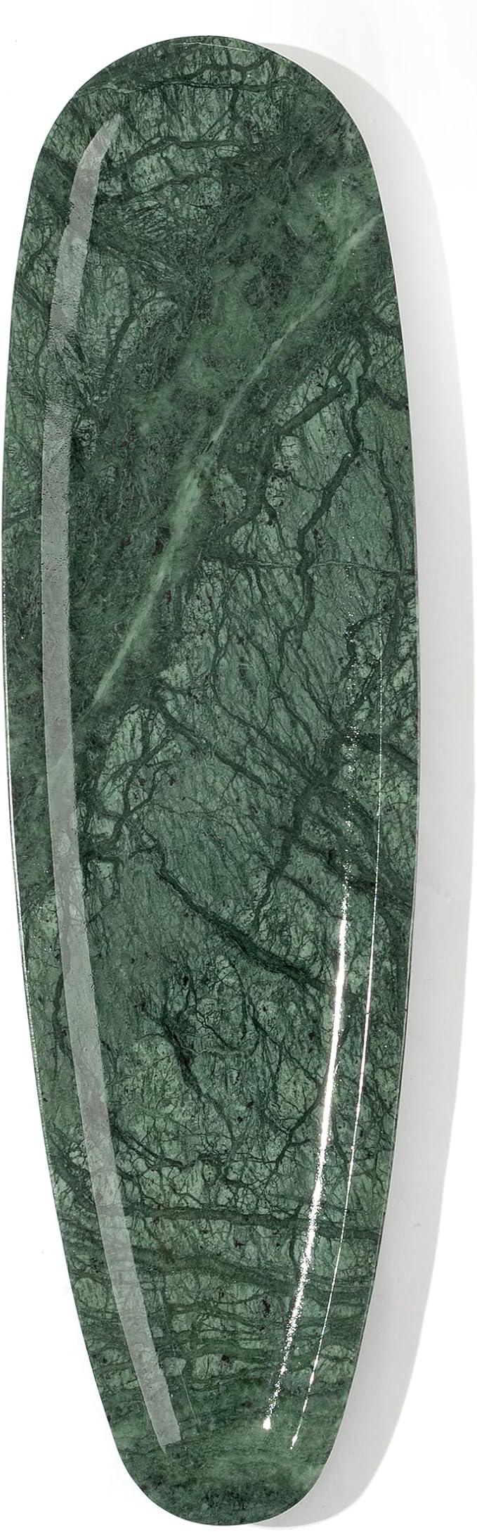 PracFit Natural Marble Tray – Real Stone for Bathroom, Vanity, Counter, and Home Decor. Perfect for Jewelry, Candles, and Cosmetics. Durable, Elegant, and Unique Made of Real Stone（Green） - ModernBath