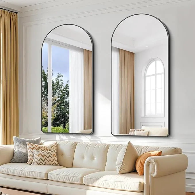 Arched Bathroom Mirror, 60"x36" Black Arched Mirror for Bathroom, Wall Mounted Mirror, Black Vanity Wall Mirror Metal Frame for Bedroom, Entryway, Living Room, Vertically Hanging - ModernBath