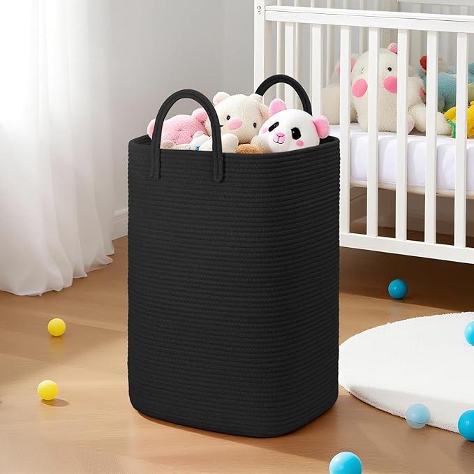 Laundry Basket,Woven Cotton Rope Laundry Hamper,40L Versatile Storage for Dirty Clothes,Baby Toys,and Blankets in Bathroom, Nursery,and Living Room - ModernBath