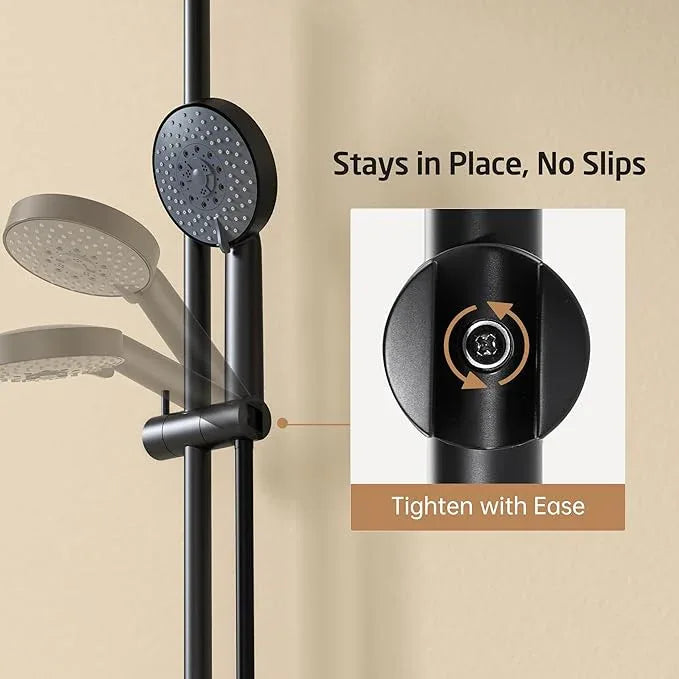 KES 30-Inch Matte Black Shower Slide Bar with Adjustable Handheld Shower Head Holder for Bathroom Wall Mount 18/8 Stainless Steel, F209S78-BK - ModernBath