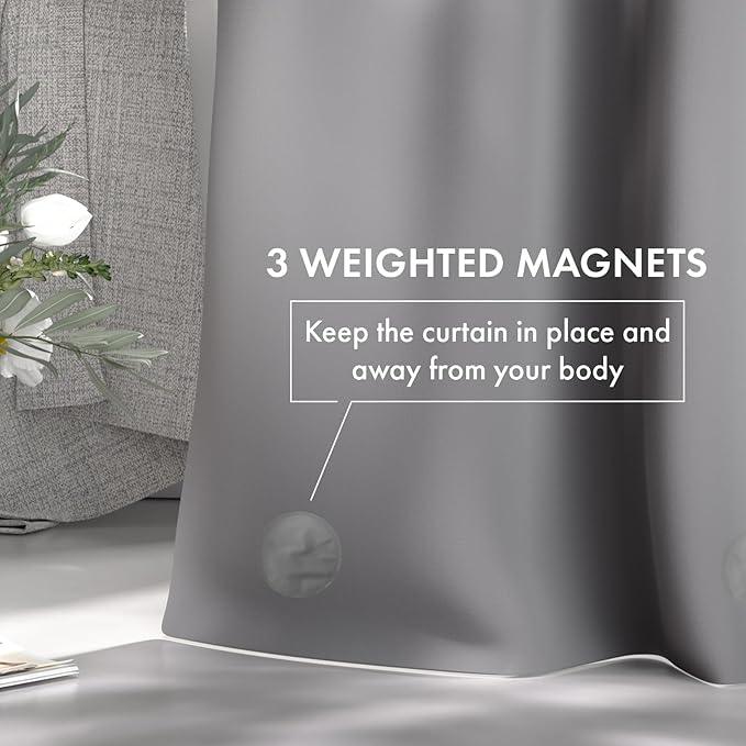 AmazerBath Extra Long Shower Curtain Liner, Grey Shower Liner 84 Inches Long, 72x84 Plastic Shower Curtain Liner, Cute Tall Shower Liner, PEVA Bathroom Shower Curtain Liners with 3 Magnets - ModernBath
