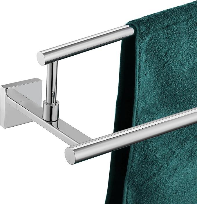 KOKOSIRI Towel Holder Polished Chrome 32-Inch Bathroom Double Bath Towel Bars Kitchen Rack Wall Mounted Stainless Steel B5009CH-L32 - ModernBath