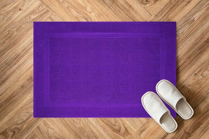 Infinitee Xclusives Premium Cotton Bath Mats for Bathroom – Pack of 2 | 34x22 Inches | Ultra Soft, Super Absorbent, Non-Slip, Machine Washable Mats (Profound Purple) [Not a Rug] - ModernBath