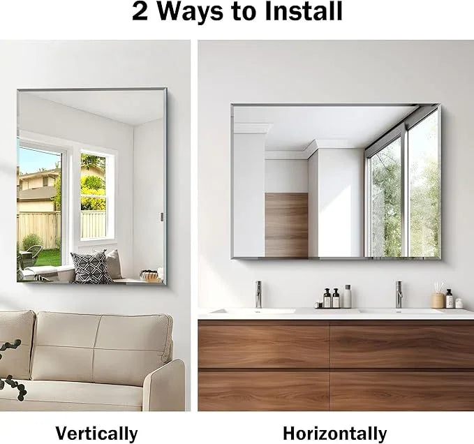 CILIBER Beveled Bathroom Mirror, 30x40 Large Frameless Mirrors for Over Sink, Upgraded Shatterproof Beveled Frameless Vanity Mirror for Bathroom,Bedroom,Living Room and Entryway - ModernBath