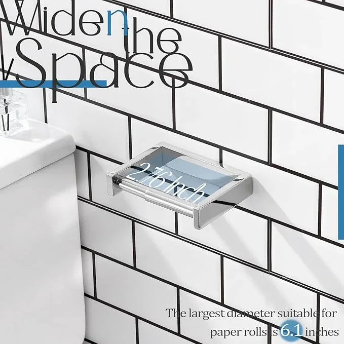 KOKOSIRI Toilet Paper Holder Spring Loaded Bathroom Toilet Roll Holder Wall Mount Stainless Steel Polished Chrome B2011CH - ModernBath