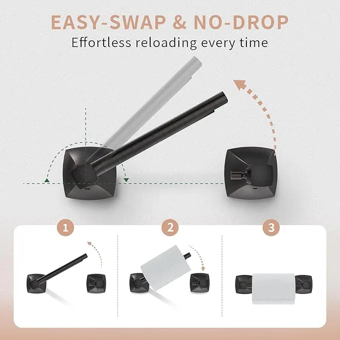 Toilet Paper Holder Wall Mount Oil Rubbed Bronze Double Post Pivoting Tissue Roll Holder Stainless Steel and Zinc Alloy for Bathroom RV Commercial - ModernBath