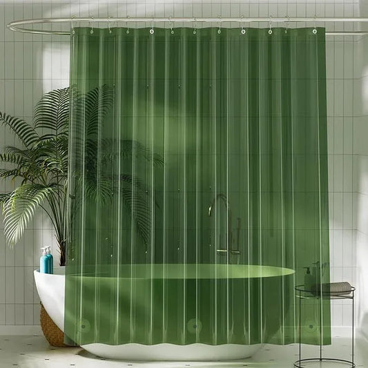 Titanker Shower Curtain Liner, Plastic Shower Liner PEVA 72 x 72 Lightweight Waterproof Shower Curtains for Bathroom with Magnets and Grommets, Dark Green - ModernBath