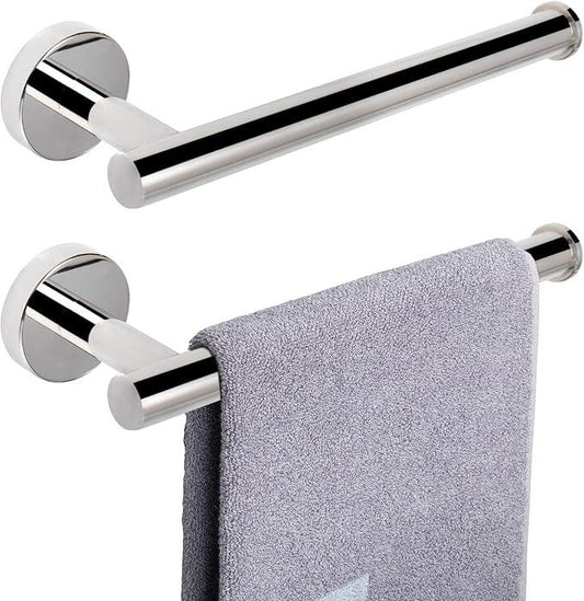NearMoon Hand Towel Holder/Towel Ring, Thicken Stainless Steel Hand Towel Bar for Bathroom, Rustproof Wall Mounted Towel Rack, Contemporary Style Bath Accessories, 9 Inch (2 Pack, Chrome Finish) - ModernBath