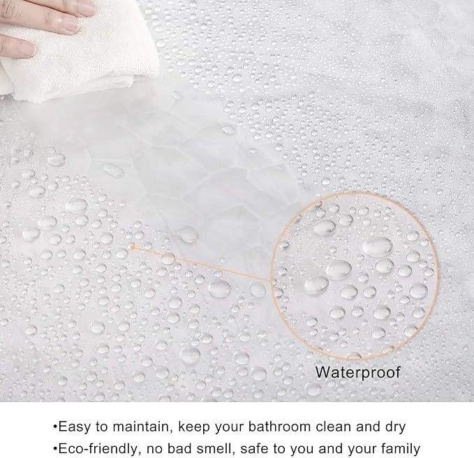 WELTRXE EVA Shower Curtain Liner with Magnets, 72 x 78 Inch Waterproof 3D Water Cube Clear Bathroom Shower Curtains, No Chemical Smell, Heavy Duty, Extra Long for Shower Stall, Bathtubs, 12 Hooks - ModernBath