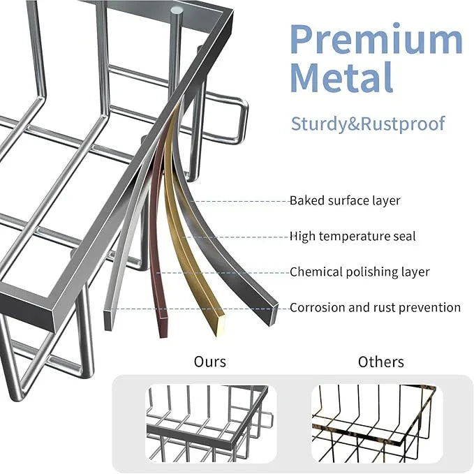 Under Sink Organizer Storage 2-Tier Premium Metal Pull-Out Racks, Height Adjustable, Heavy Dut and Easy Installation for Kitchen & Bathroom Organizers 1 Pack Grey - ModernBath