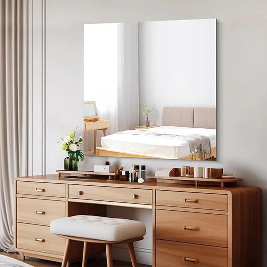 CILIBER Frameless Mirror, 39x39 inch Square Bathroom Mirrors for Wall, Upgraded Shatterproof Vanity Mirror Over Sink with Polished Edge for Bathroom,Bedroom,Living Room and Entryway - ModernBath