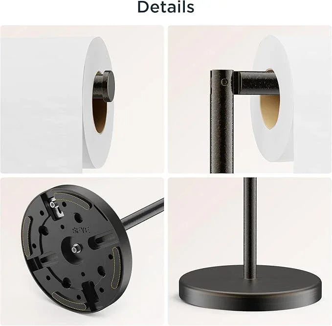 FORIOUS Toilet Paper Holder Stand, Modern Freestanding Tissue Roll Holder for Bathroom, Durable SUS 304 Stainless Steel and Weighted Base Toilet Paper Stand, Storage for 4 Rolls, Oil Rubbed Bronze - ModernBath