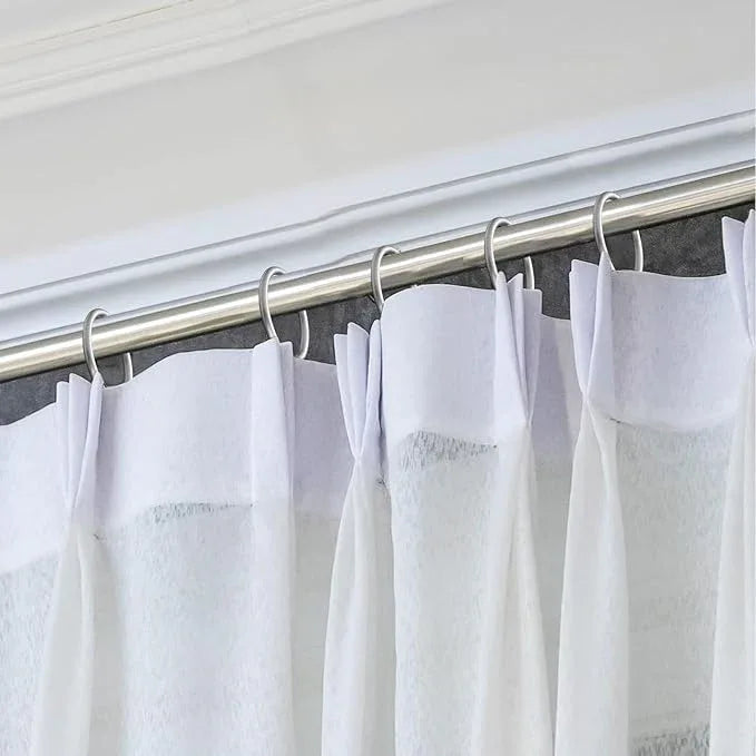 Hotop 30 Pcs Metal Drapery Curtain Rings 0.98/1.26/1.65 inch Interior Diameter and 30 Pcs Hanging Curtain Drapery Pin Hooks for Window Door Shower(Matte Silver,42mm) - ModernBath