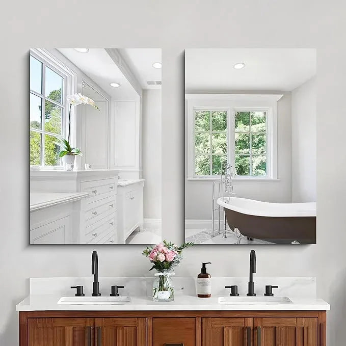 CILIBER Frameless Mirror, 24x36 Inch Bathroom Mirror for Wall, Rectangle Bathroom Vanity Mirrors with Polished Edge, Hangs Horizontally or Vertically for Bathroom, Bedroom and Living Room - ModernBath