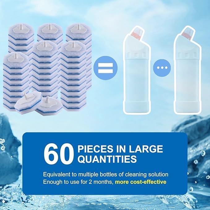 LufamlyGo Upgraded 60pcs Toilet Wand Refills fits Clorox Toilet Wand, Thickened Cleaning Layer, Won’t Fall Apart, Disposable Bathroom Cleaning Scrub Pads with Fresh Scent, for Home & Commercial Use - ModernBath