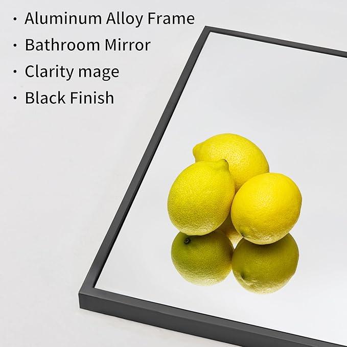 DESBING Black Bathroom Mirror for Wall, 30x50 Inch Rectangle Mirrors with Metal Frame, Modern Vanity Wall Mirror Decor for Entryway Hangs, Bathroom Living Room Horizontal or Vertical - ModernBath