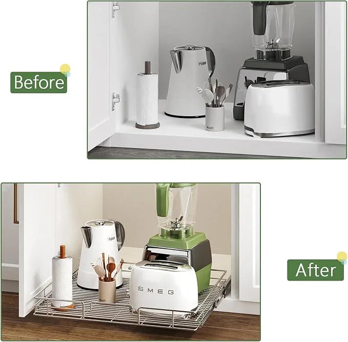Pull Out Cabinet Organizer 28½" W x 21½" D, Heavy Duty Cabinet Pull Out Shelves, Slide Out Drawers Organization for Kitchen Cabinets Bathroom - ModernBath