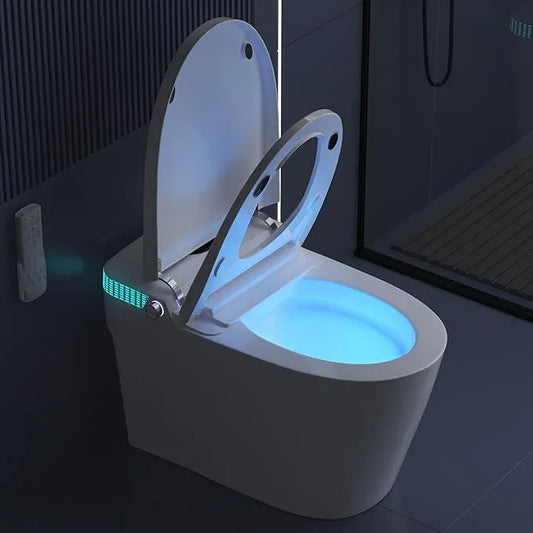 ZAOZUO Smart Toilet with Bidet Built-In, One Piece Toilet with Foot Sensor, Heated Bidet Seat, Dual Flush Remote, Electric Tankless Toilets with 4 Washing Modes, Child Mode, Self-Cleaning Nozzle - ModernBath