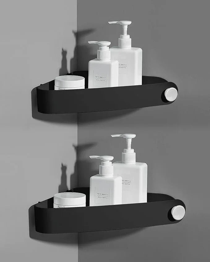 Sotfamily Shower Caddy Corner, 2 Pack Adhesive Corner Shower Shelves for Bathroom Organizers and Storage, Rust Free Plastic Rack for Bathroom Accessories & Decor, Black - ModernBath