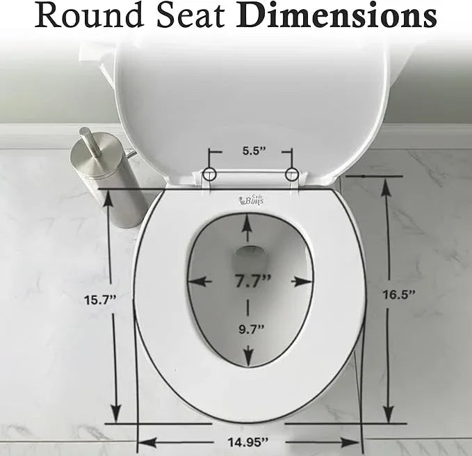 Safe Buns Round Toilet Seat - Patented Dual Lock Rims with Four Slip-Resistant Bumpers - Soft Close Toilet Seat with 100% Polypropylene for Durability - Easy Clean & Universal Fit for all Toilets - ModernBath