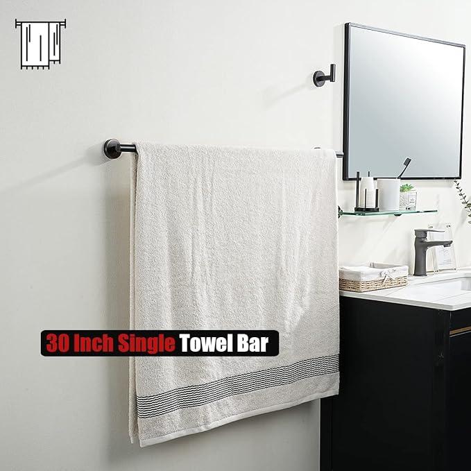 JQK Oil Rubbed Bronze Towel Bar, 33 Inch 304 Stainless Steel Thicken 0.8mm Towel Rack Bathroom, Towel Holder ORB Wall Mount, Useable Length 30 Inch, TB110L30-ORB - ModernBath