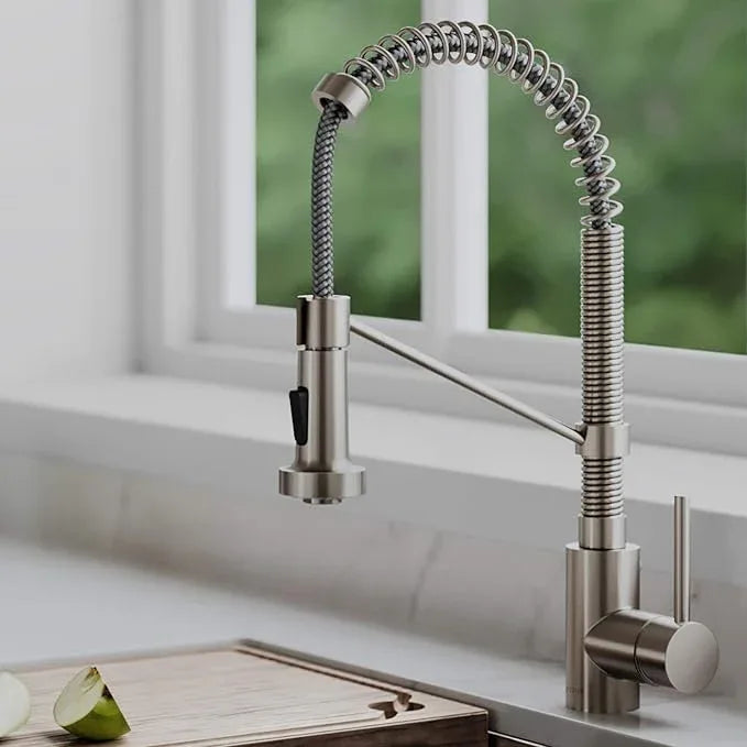 KRAUS Bolden Commercial Style 2-Function Single Handle Pull Down Kitchen Faucet in Spot-Free Stainless Steel, KPF-1610SFS - ModernBath