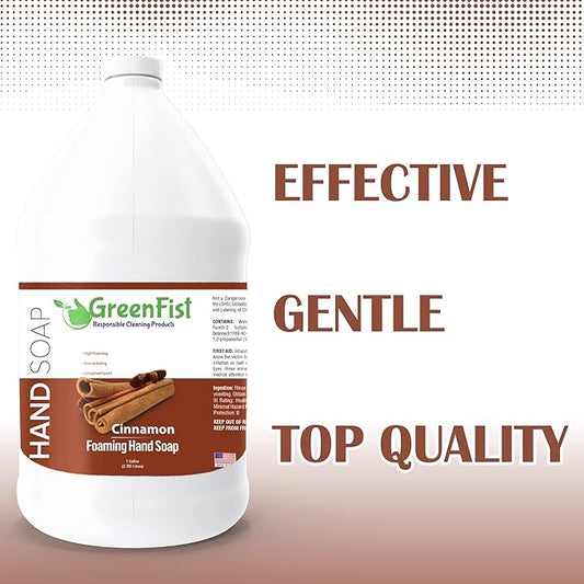 GreenFist Foaming Hand Soap Refills Cinnamon Scent Jug Foam Refill Made in USA, 128 ounce (1 Gallon)