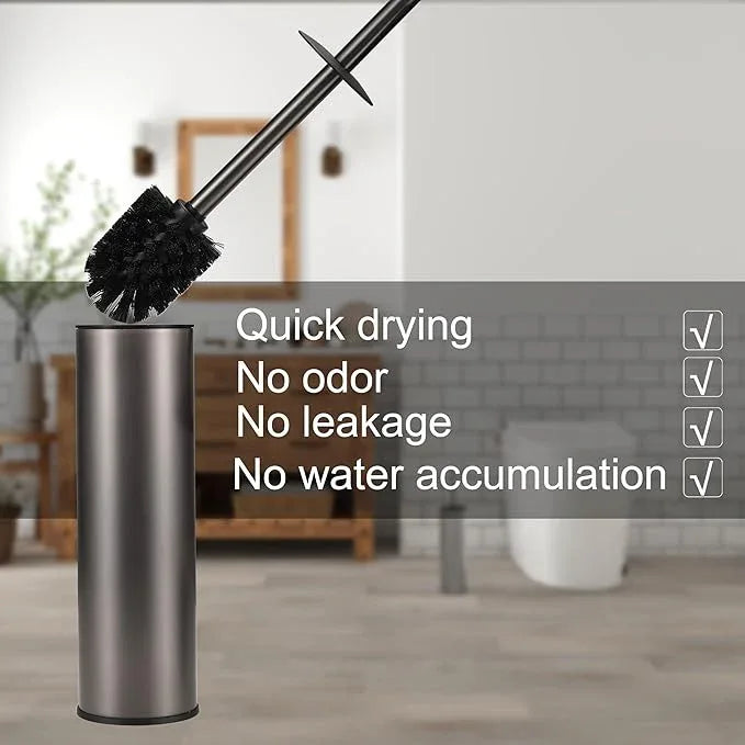KLDKLD Toilet Brush and Holder Set Premium Material Toilet Bowl Cleaner Free Standing Toilet Bowl Brush and Holder 1pack Gun Grey - ModernBath