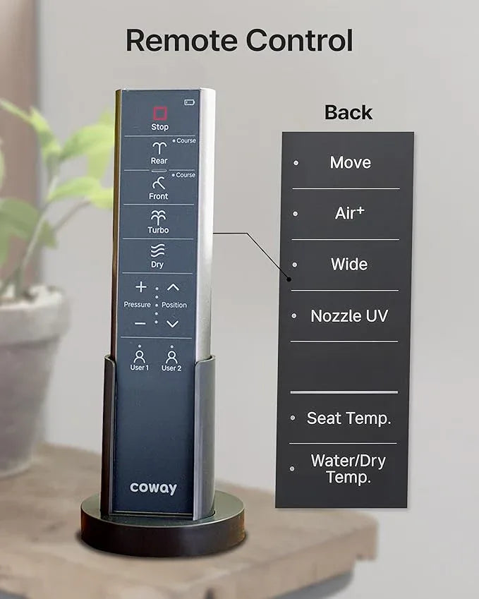 Coway Electronic Bidet Elongated Toilet Seat with Instantaneous Water Heating, Heated Seat and Dryer, Soft Close Lid, Stainless Nozzle, Self Cleaning, Remote Control 400S - ModernBath