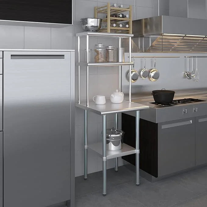 AmGood Double OverShelf Stainless Steel NSF - Many (24" Long x 12" Deep) - ModernBath