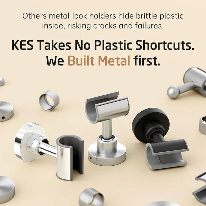 KES Universal Fit Shower Head Holder Adhesive for All Sizes Handheld Shower Head, Adjustable Shower Holder Head Wall Mount, Soild Metal Shower Wand Holder, Chrome C208DF-CH - ModernBath