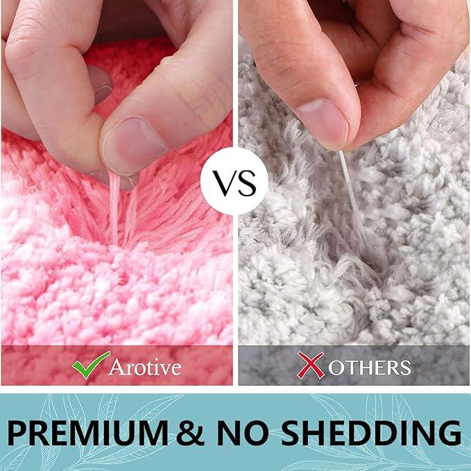 Arotive Microfiber Bathroom Rugs, Shaggy Soft and Absorbent Bath Rug, Non-Slip, Thick Plush Machine Washable Dry Bath Mats for Bathroom, Tub and Shower, 30x20, Pink, Rectangular - ModernBath