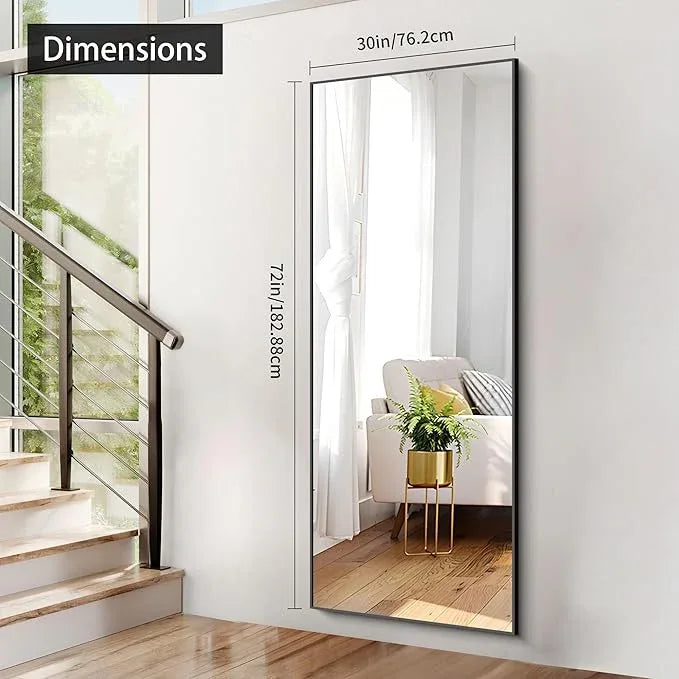 COFENY 30x72inch Bathroom Mirror, Black Rectangle Mirror with Thin Frame, Large Rectangular Wall Mirrors for Bathroom, Living Roomm, Hair Salon, Big Farmehouse Mirror Hang Horizontal/Vertical - ModernBath