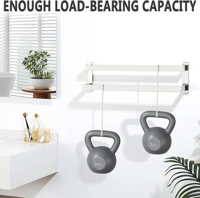 Alise 32 Inch Double Towel Bars for Bathroom Wall Mount,Brushed Nickel Towel Holder Double Towel Racks for Bathroom Lavatory,SUS304 Stainless Steel Square Towel Rail Towel Hanger for Walls - ModernBath