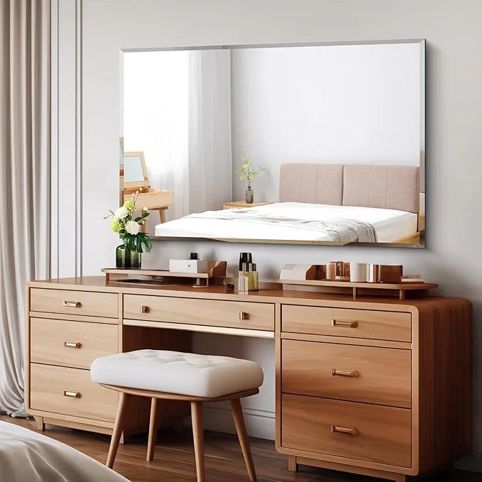 CILIBER Beveled Bathroom Mirror, 30x48 Large Frameless Mirrors for Over Sink, Upgraded Shatterproof Beveled Frameless Vanity Mirror for Bedroom, Living Room and Entryway (Horizontal/Vertical) - ModernBath