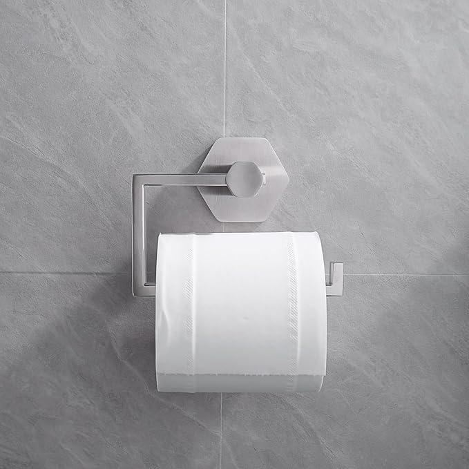 GERZWY SUS 304 Stainless Steel 2 Piece Bathroom Hardware Set Towel Ring and Toilet Paper Holder Wall Mounted, Brushed Finish - ModernBath