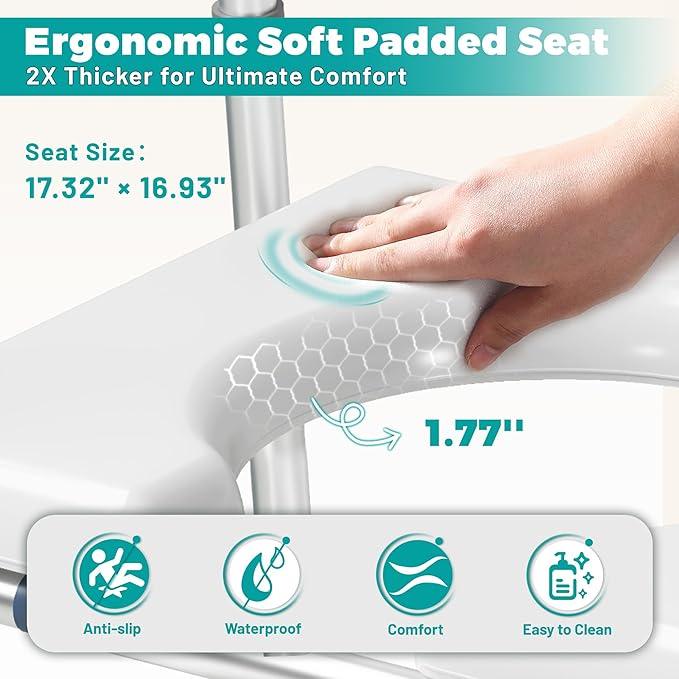 Raised Toilet Seat Riser with Handles for Seniors,Adjustable Elevated Height & Width,500lb Handicap Toilet Seat with Locking Clamps for Elderly,Pregnant,Fit Any Toilet - ModernBath