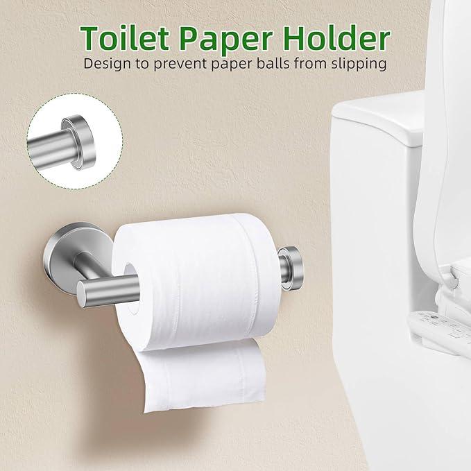 DUMDER Brushed Nickel Bathroom Hardware Accessories Set 6 Pieces Towel Bar Set,Stainless Steel Towel Holder Set for Bathroom,Wall-Mounted Towel Rack Set 23.6 Inch - ModernBath