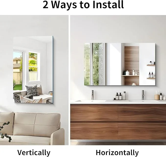 CILIBER Frameless Mirror, 24x40 Inch Rectangle Bathroom Mirrors for Wall, Upgraded Shatterproof Large Vanity Mirror Over Sink with Polished Edge for Bathroom, Bedroom, Living Room and Entryway - ModernBath