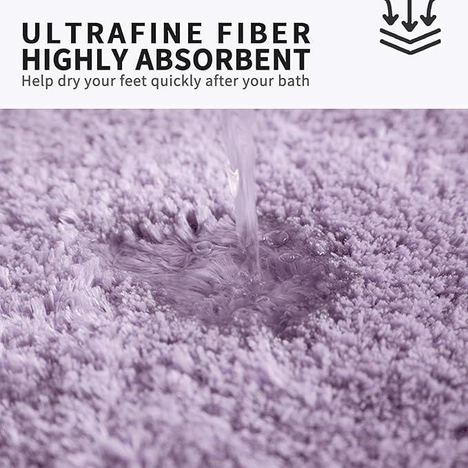FIFU Bathroom Runner Rug 24" W x 48" L, Bath Mats for Bathroom, Bedroom & Kitchen, Non-Slip Rubber Latex Backing, Comfort & Soft Shower Bathmat & Carpet for Sink, Home & Hallways, Lavender - ModernBath