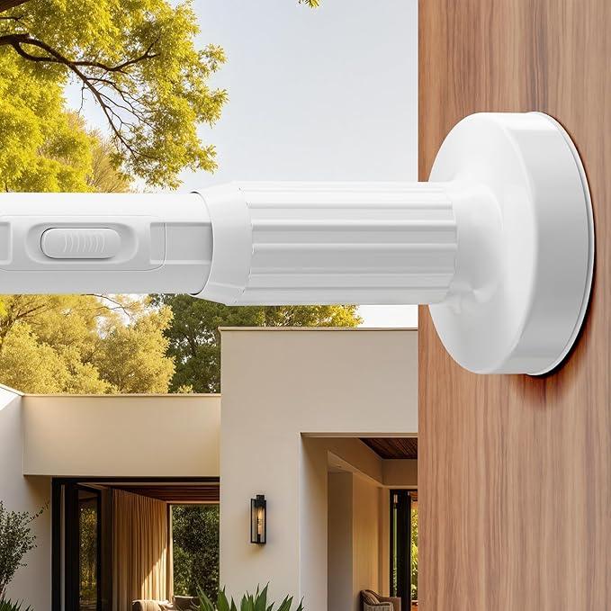Treije Tension Curtain Rod 39-86 Inch, Curtain Rod No Drilling for Window or Bathroom Patio, Adjustable Heavy Duty Shower Curtain Rod, Easy to Install, Never Rust, Rod Diameter 1.26 Inches-White - ModernBath